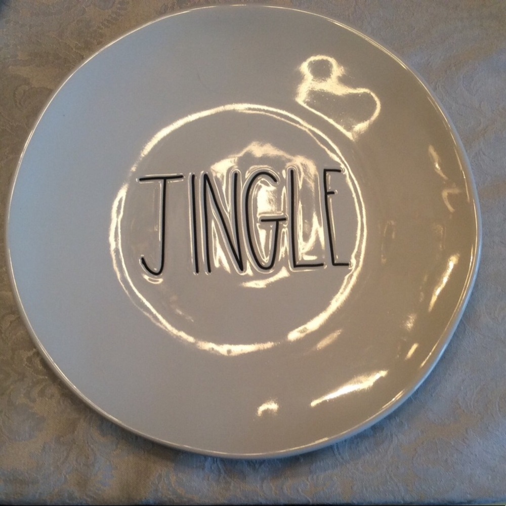 Rae Dunn ceramic JINGLE Plate